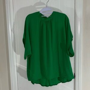 Green Women's Blouse - Lightweight Relaxed Fit